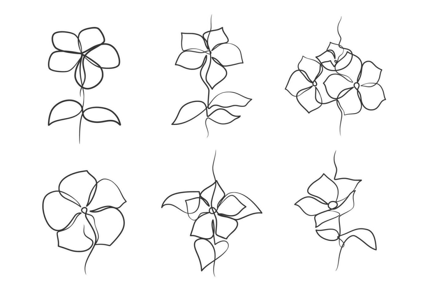 kontinuerlig ett linje konst teckning av skönhet snäcka blomma vektor