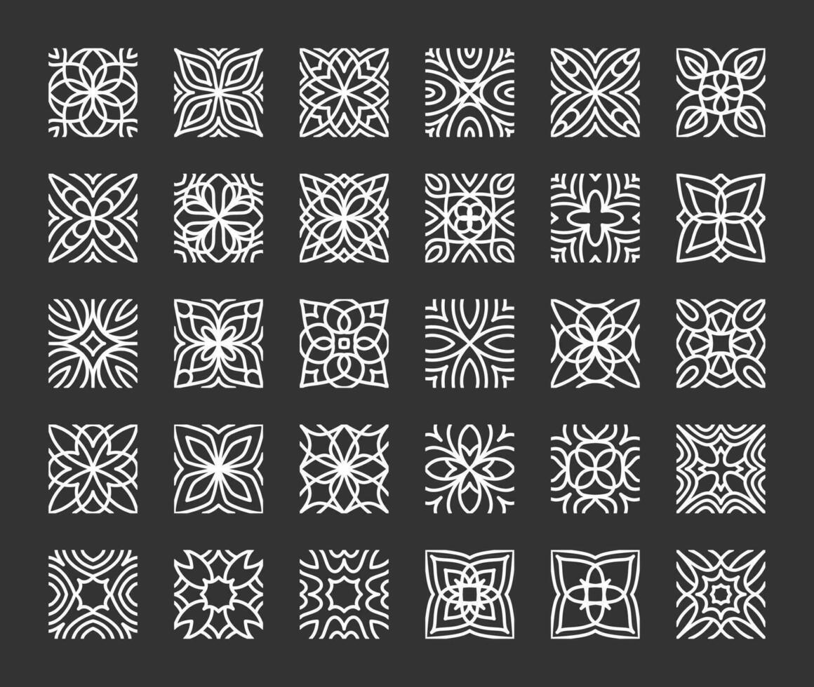geometrisch Ornament dekorativ Elemente Vektor Sammlung