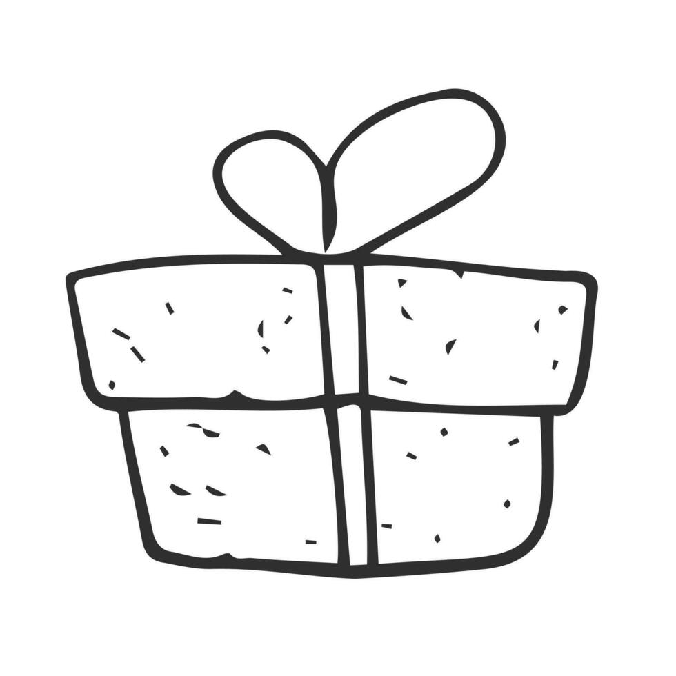 Geschenk Linie Illustration Symbol auf Weiß Hintergrund vektor