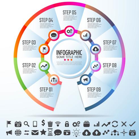 Circle Infographics Design Mall vektor