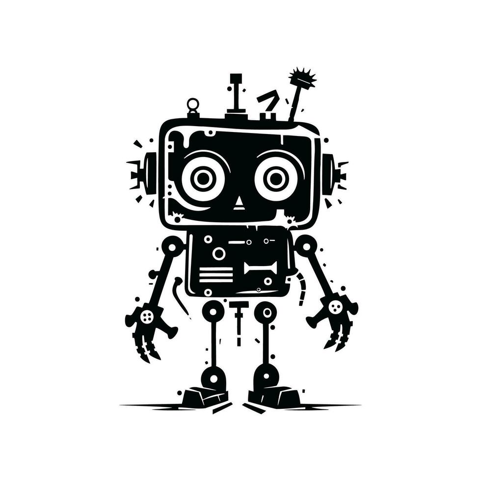 Hand gezeichnet Roboter oder Roboter Vektor Illustration