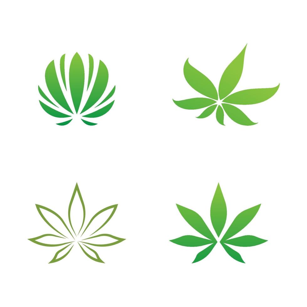 Cannabis-Zeichen-Symbolsatz vektor