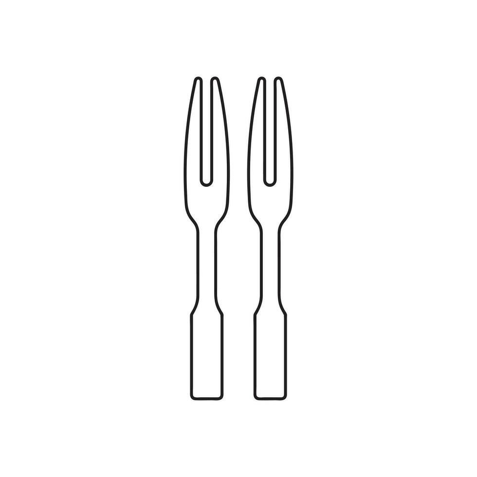 hand dragen barn teckning tecknad serie vektor illustration trä- mini gaffel isolerat i klotter stil