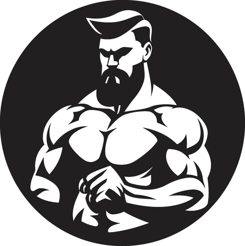 Höhepunkt von Leistung schwarz Vektor Darstellung von Biegen bilden mächtig Muskeln monochromatisch Vektor von Bodybuilder Stärke