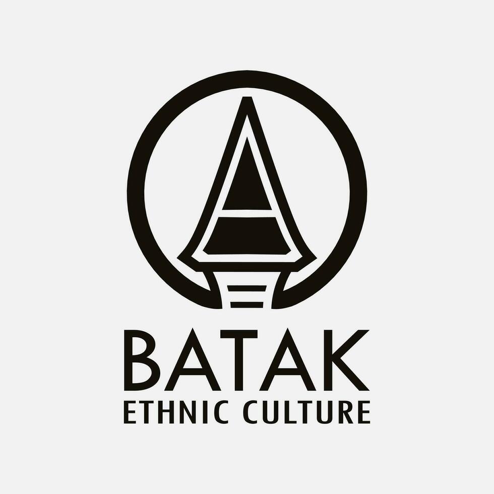 indonesischer Batak-Hausbau asiatische Hauslinie Pop-Art bunter Designvektor vektor