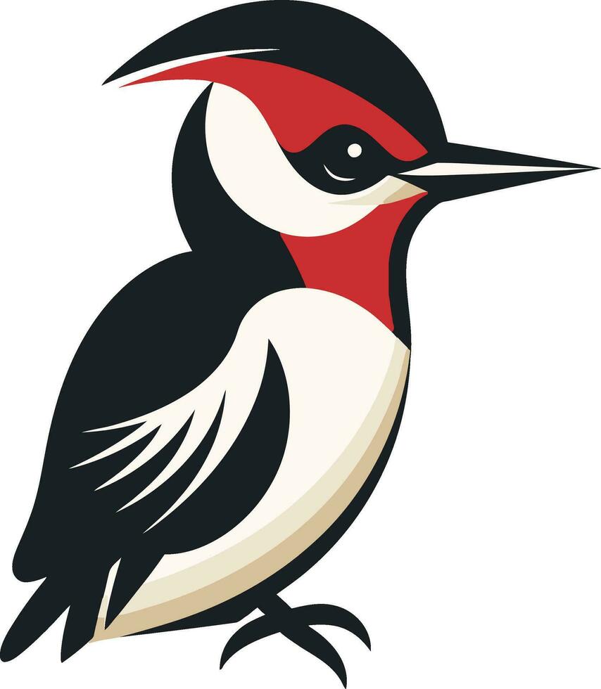 svart hackspett fågel logotyp design maskot hackspett fågel logotyp design svart maskot vektor