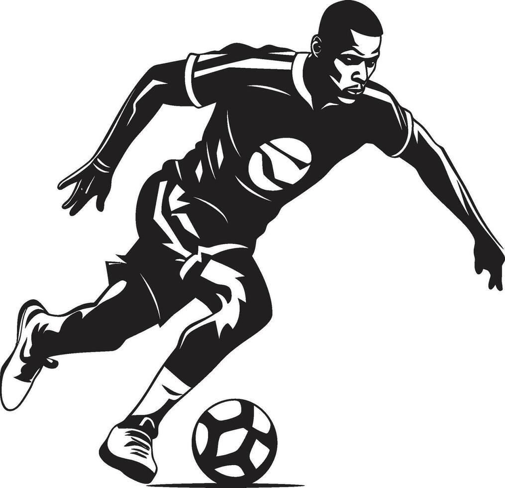 Laufen zum Ruhm einfarbig Vektor Kunst von Fußball ehrgeizig Sieg Feier schwarz Vektor Porträt von Rost Exzellenz