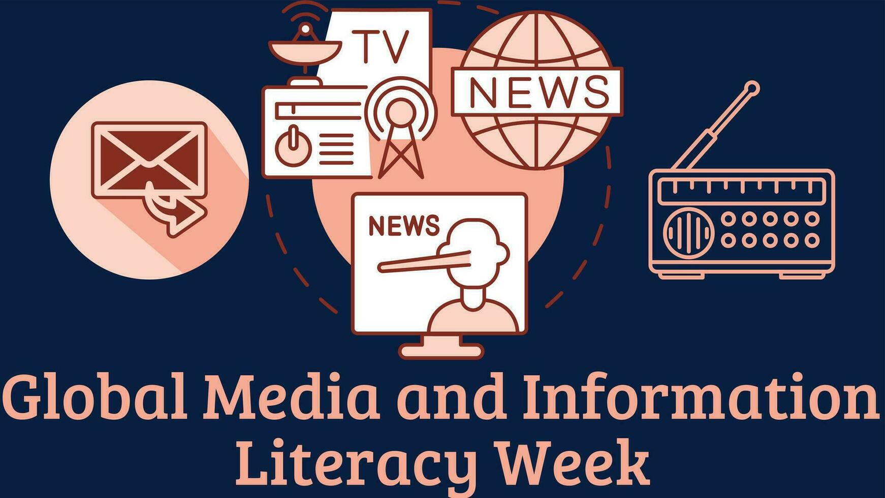 global Medien und Information Alphabetisierung Woche Vorlage vektor