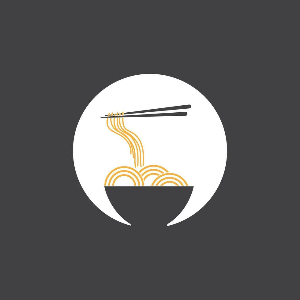 nudel mat nudel skål logotyp vektor illustration