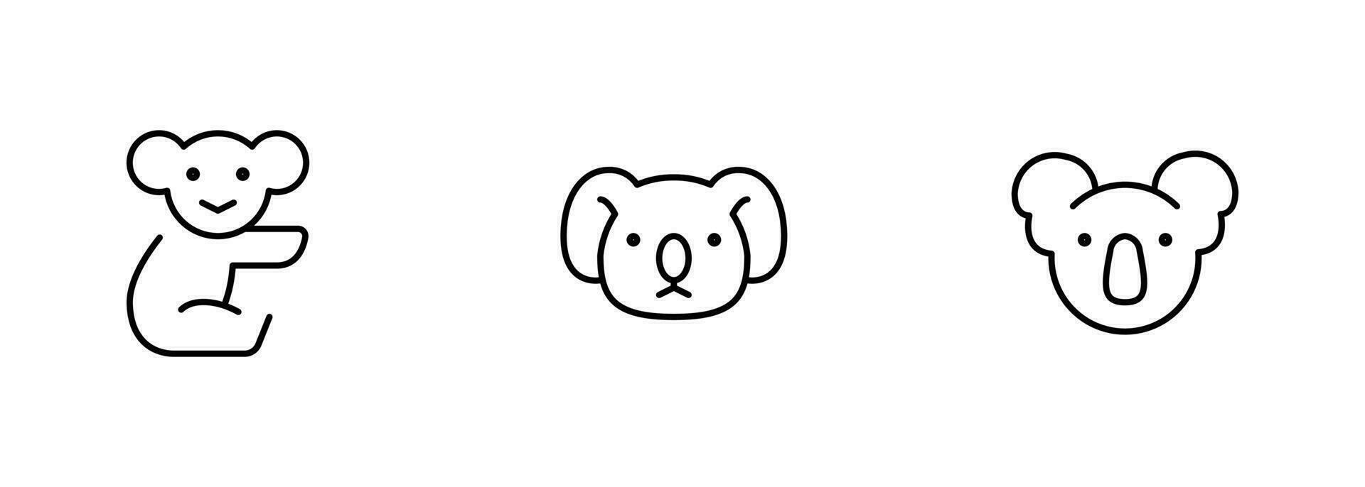 koala ikon. platt vektor och illustration, grafisk, redigerbar stroke. lämplig för hemsida design, logotyp, app, mall, och ui ux.