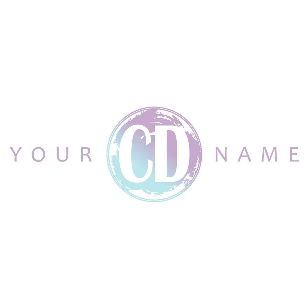 CD Initiale Logo Aquarell Vektor Design