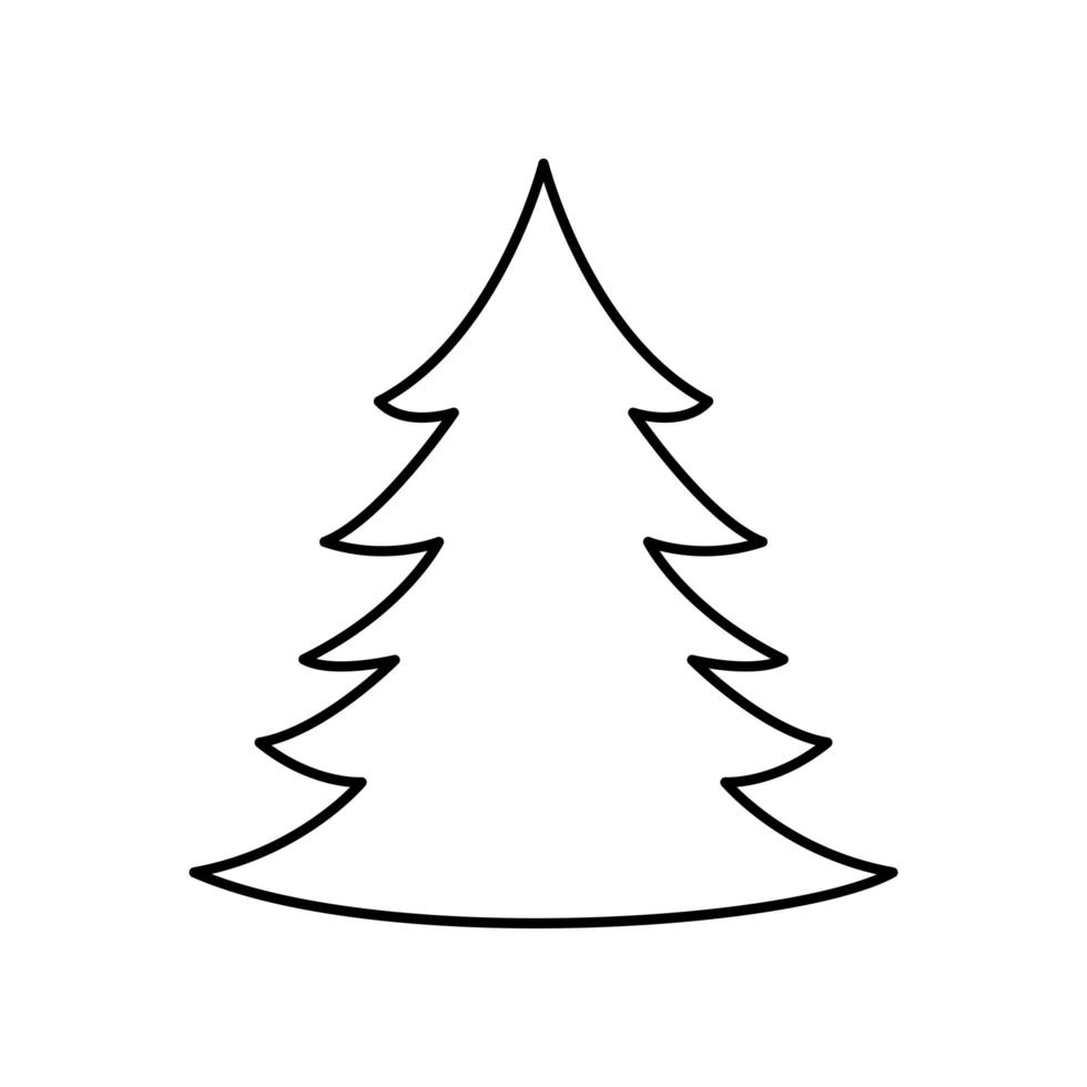 Pine Tree Christmas Line Style Icon vektor