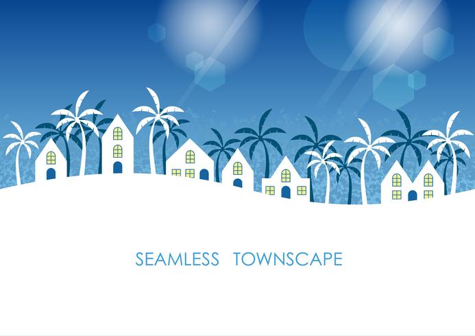 Seamless townscape, vektor illustration.