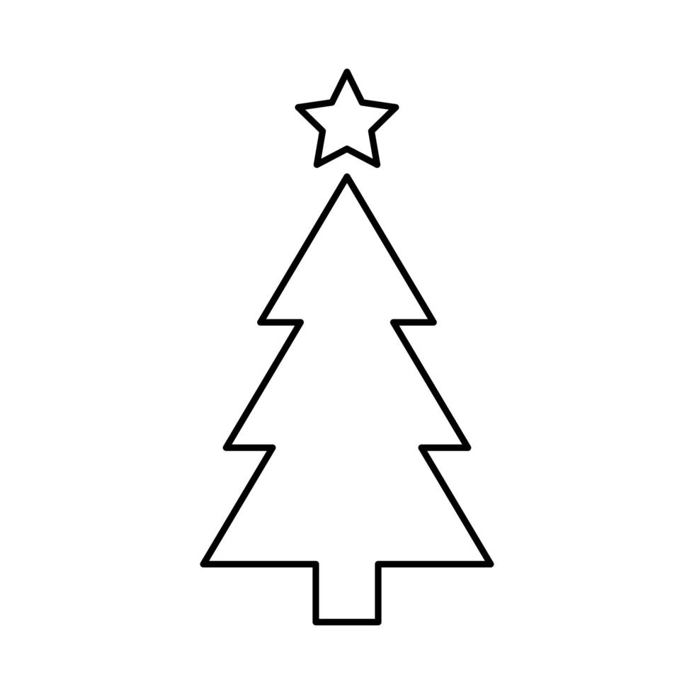 tall träd jul linje stil ikon vektor