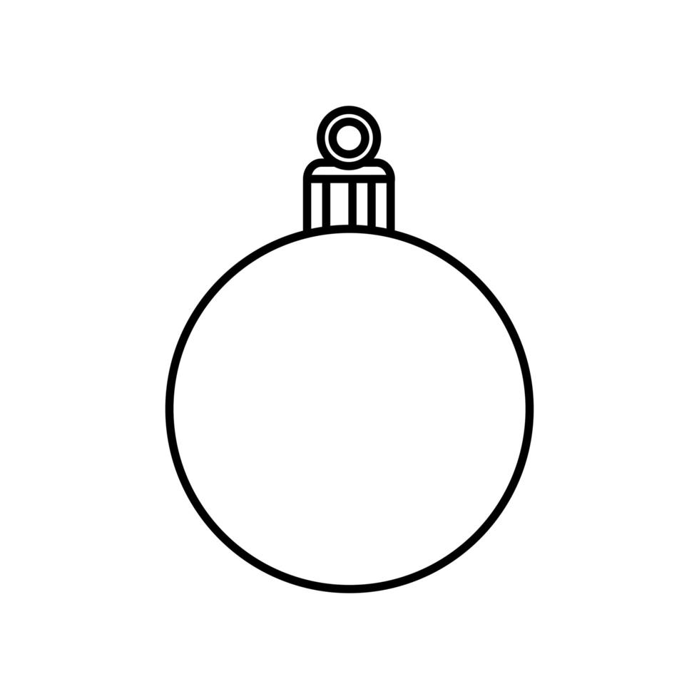 Ball Weihnachtsdekoration Linienstil-Symbol vektor