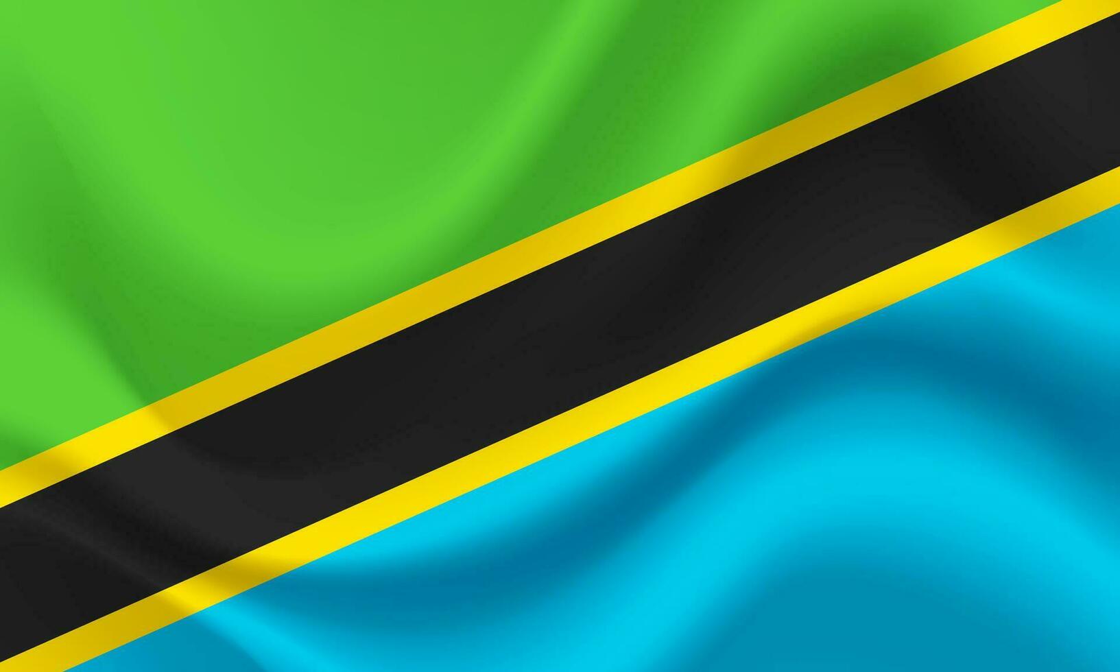 Vektor Tansania Flagge. winkte Flagge von Tansania. tansanisch Emblem, Symbol.