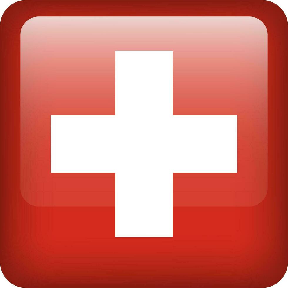 schweiz flagga knapp. fyrkant emblem av schweiz. vektor swiss flagga, symbol. färger korrekt.