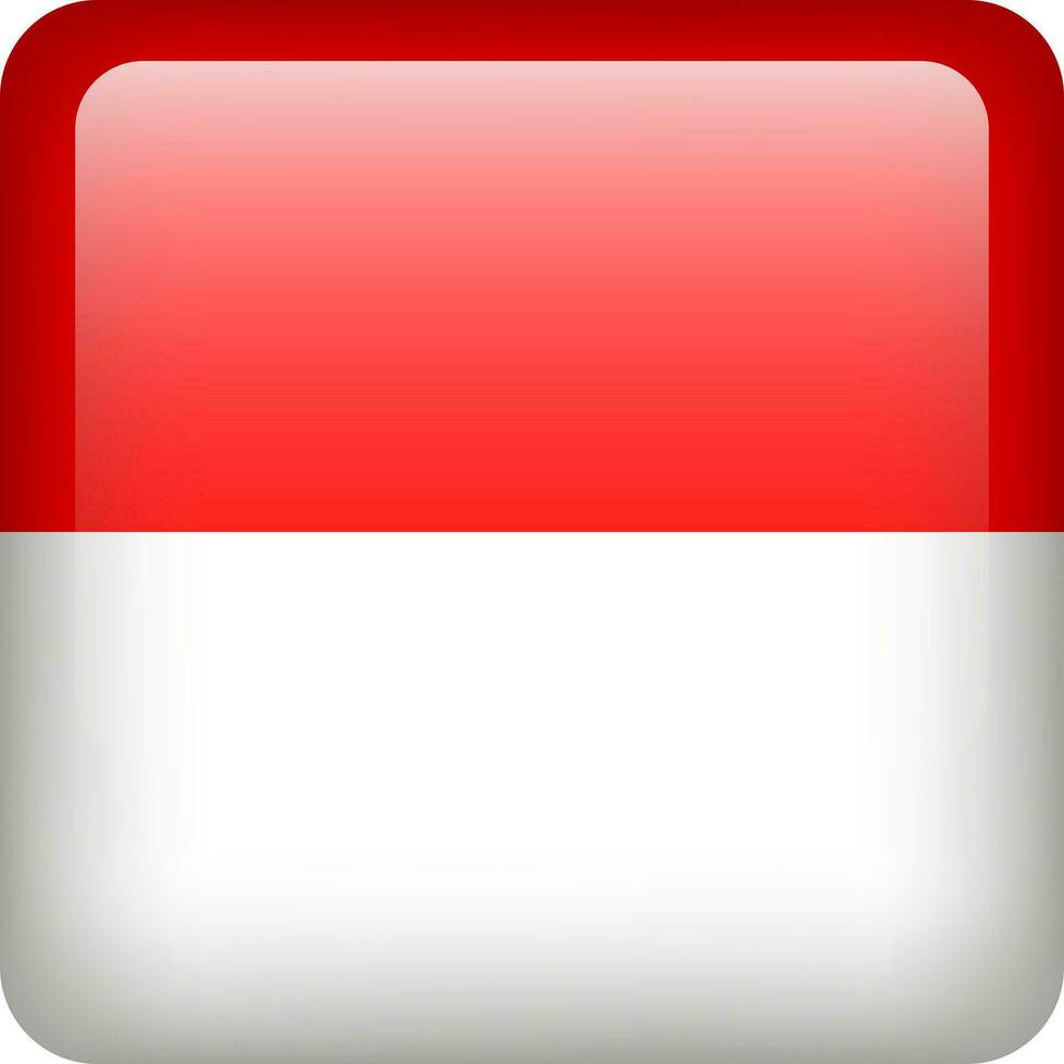 Indonesien Flagge Taste. Platz Emblem von Indonesien. Vektor Indonesien Flagge, Symbol. Farben korrekt.