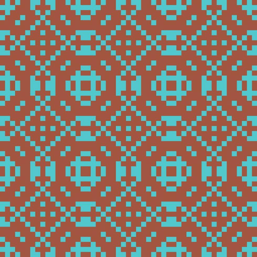 ein Pixel Muster im braun und Blau vektor