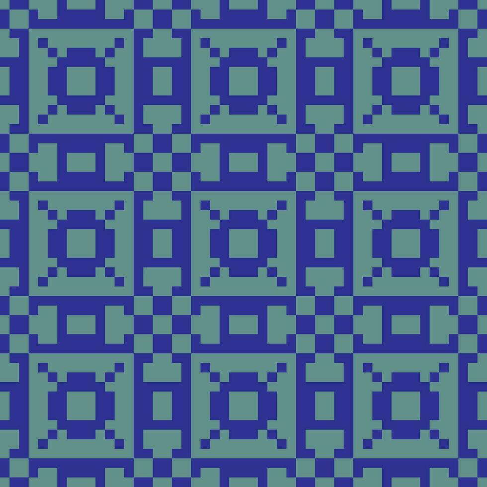 en blå och grön mönster med kvadrater vektor