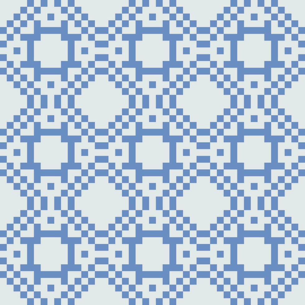 en blå och vit rutig mönster vektor
