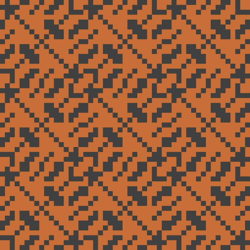 ein Pixel Muster im Orange und schwarz vektor