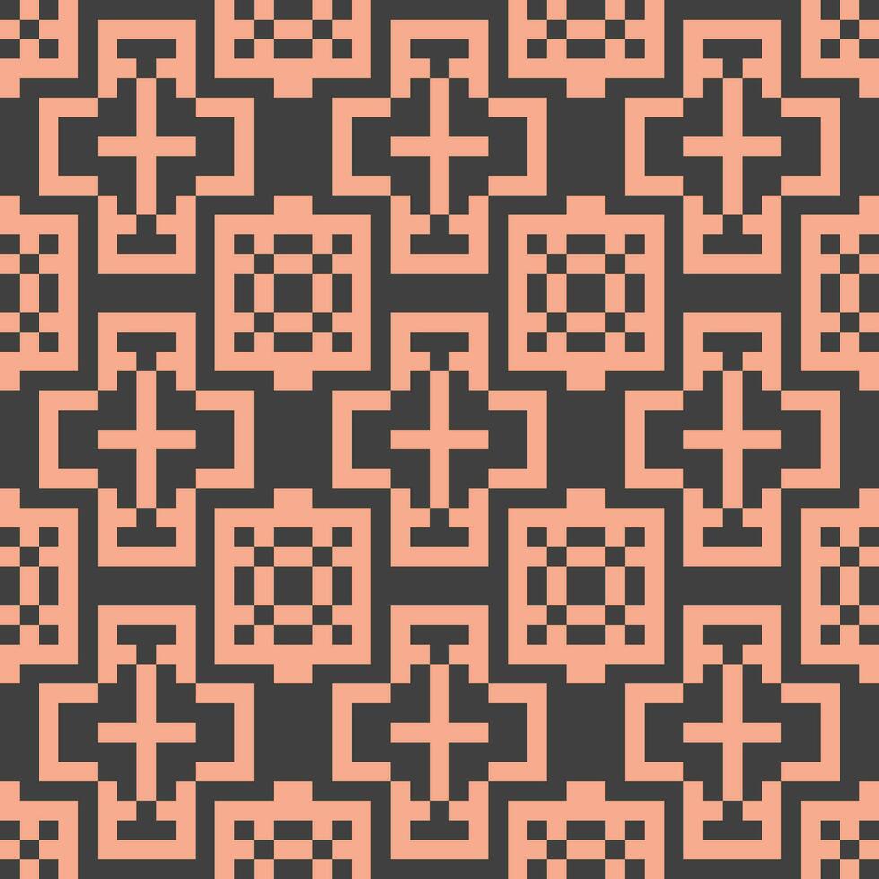 ein pixelig Muster mit Quadrate und Kreuze vektor
