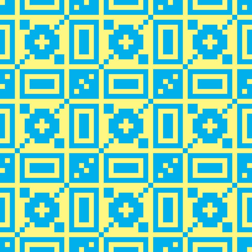 en pixel mönster med kvadrater och kvadrater vektor