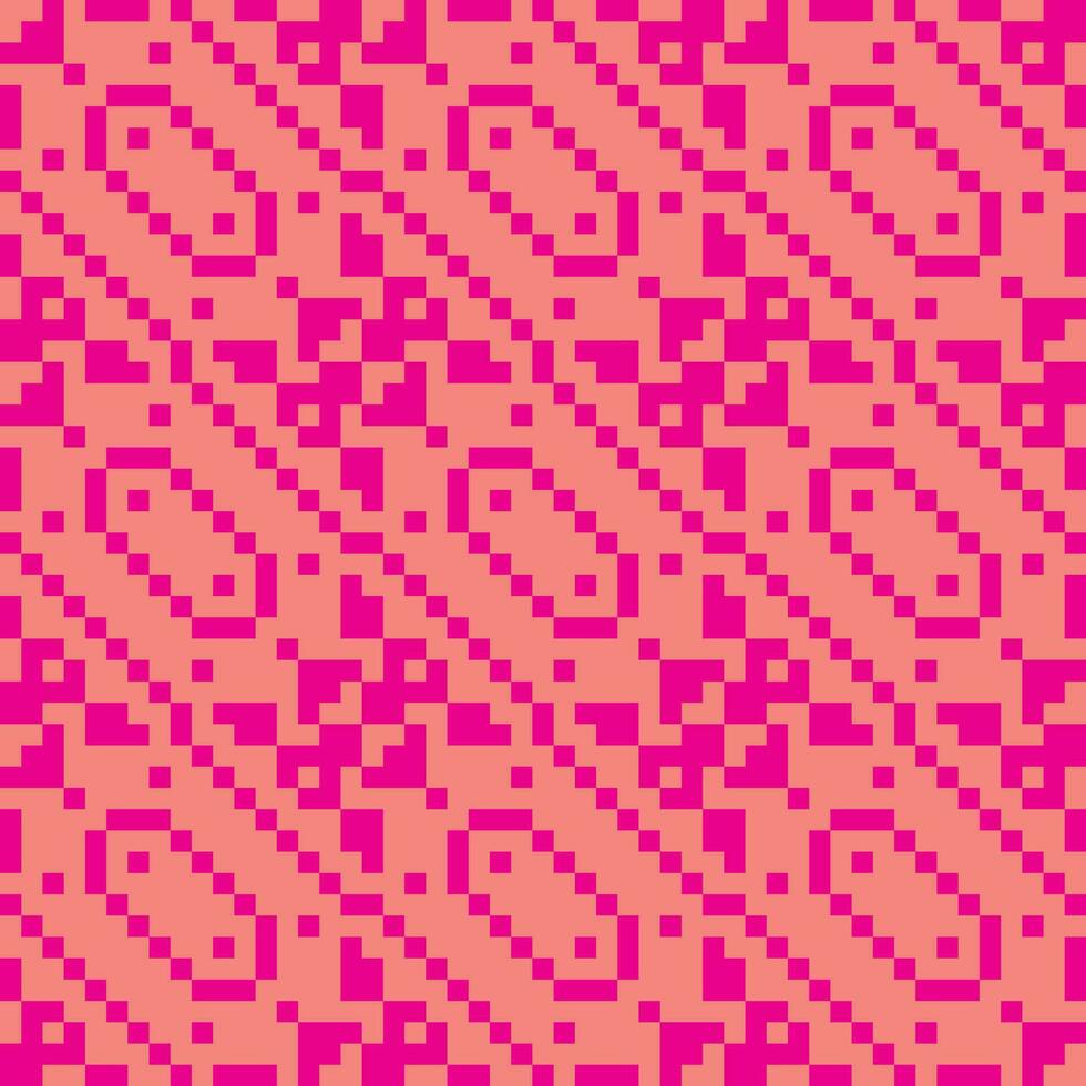 en rosa och orange pixel mönster vektor