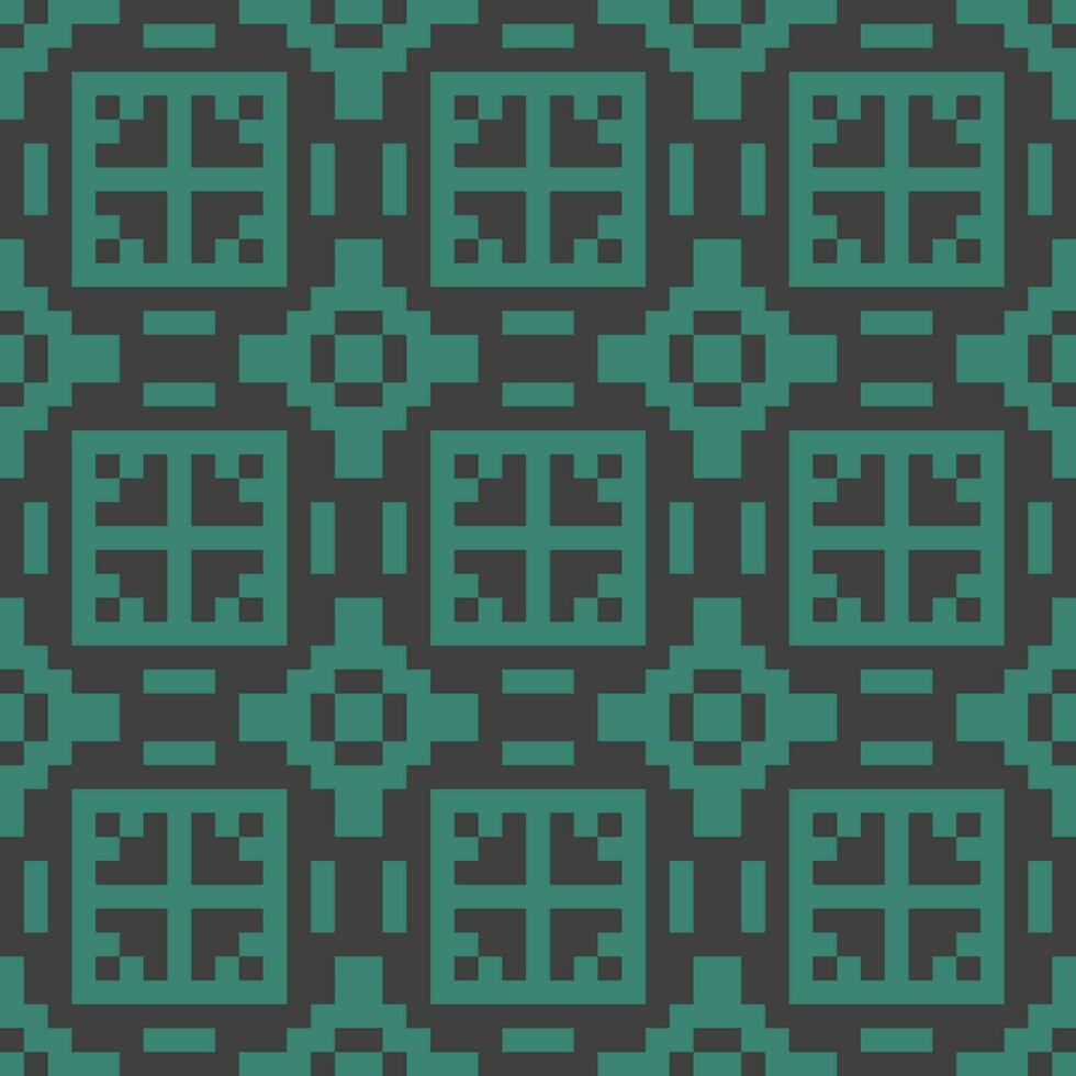 en grön och svart pixel mönster vektor