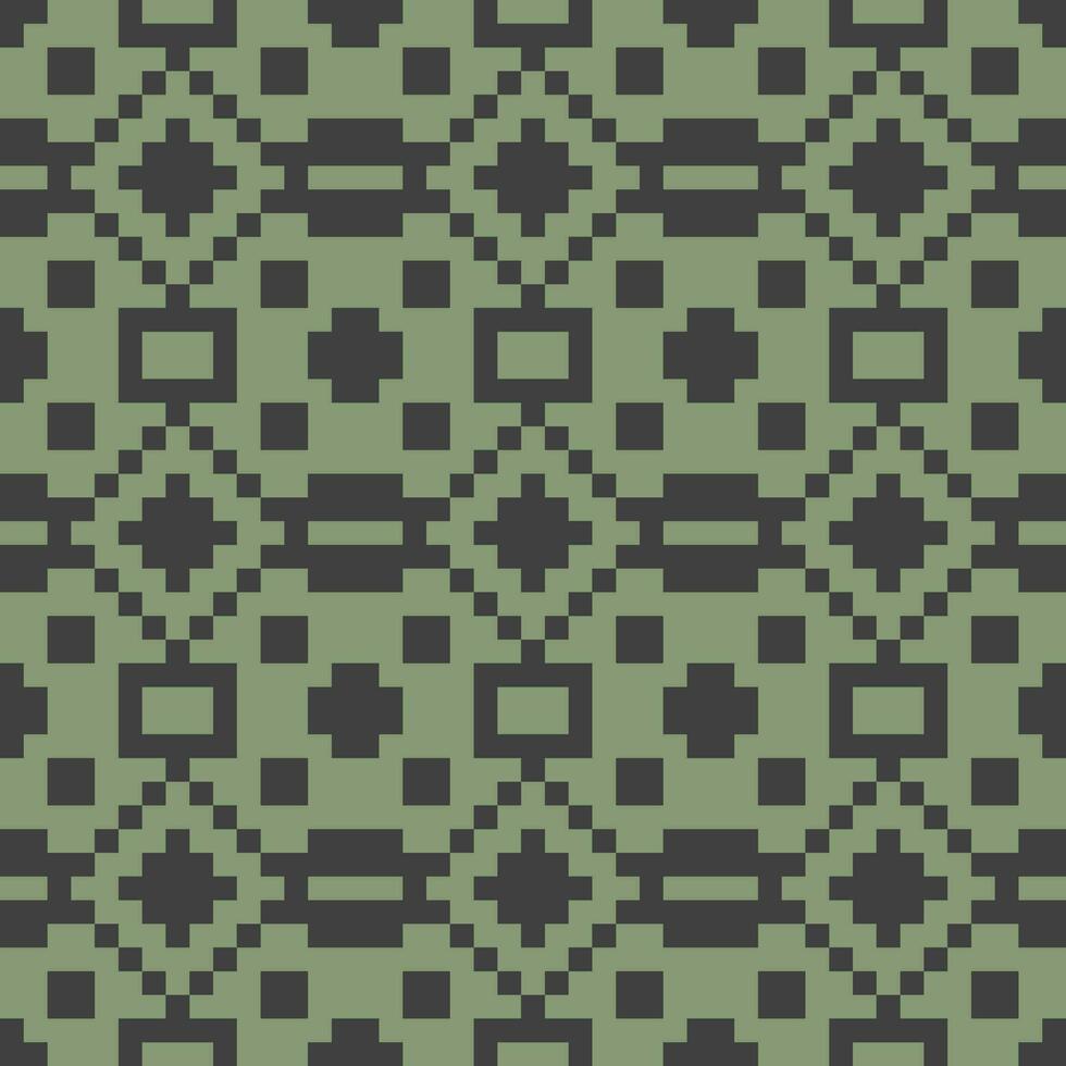 en grön och svart mönster med kvadrater vektor
