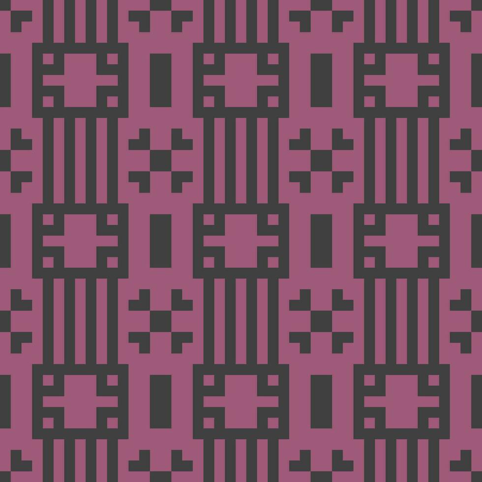 en mönster med kvadrater och rader i lila och svart vektor