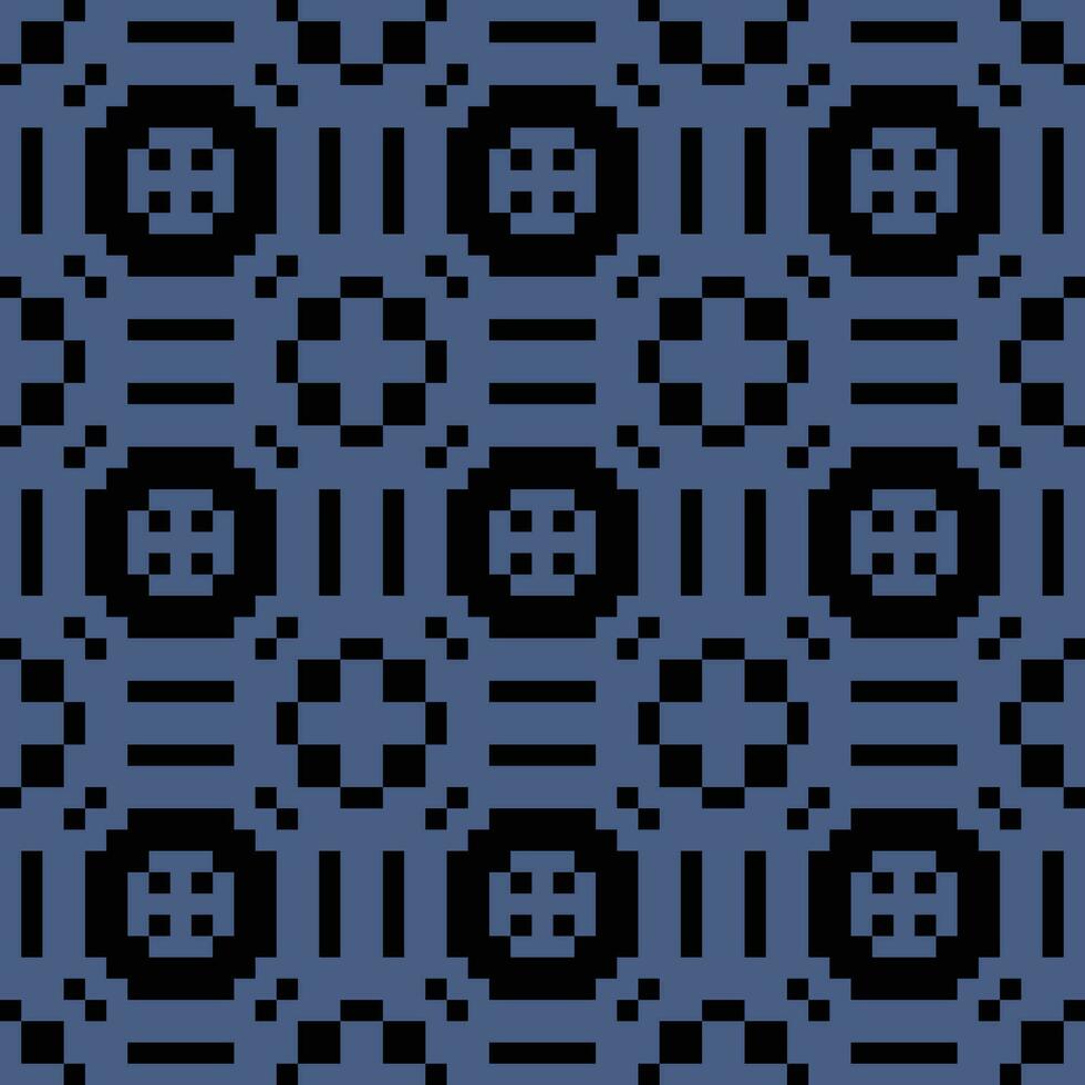 ein Pixel Muster mit schwarz und Blau Quadrate vektor