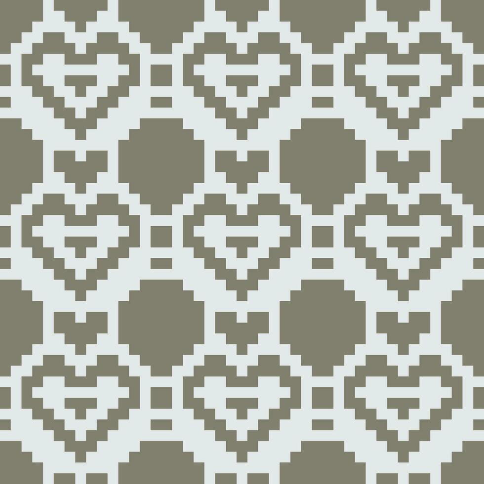 ein Pixel Muster mit Herzen auf es vektor