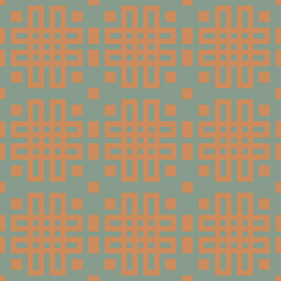 en mönster med kvadrater och rader i orange och blå vektor