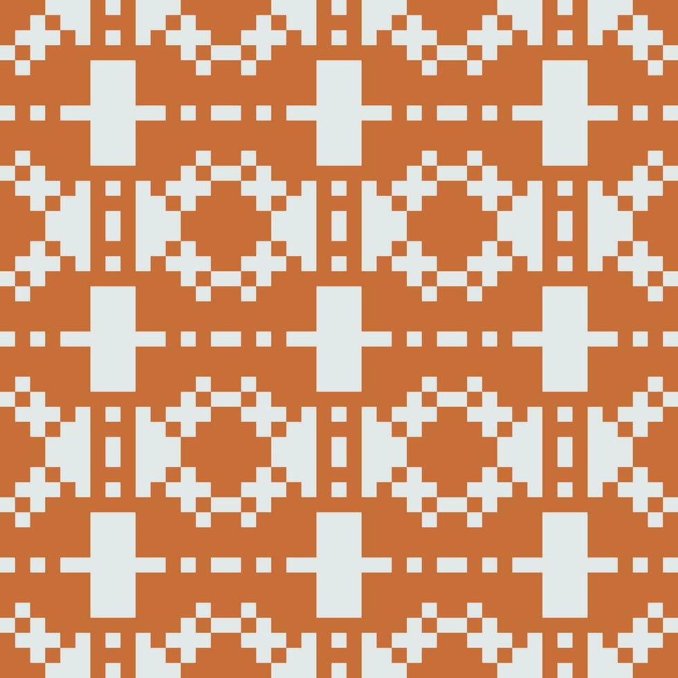 ett orange och vit mönster med kvadrater vektor