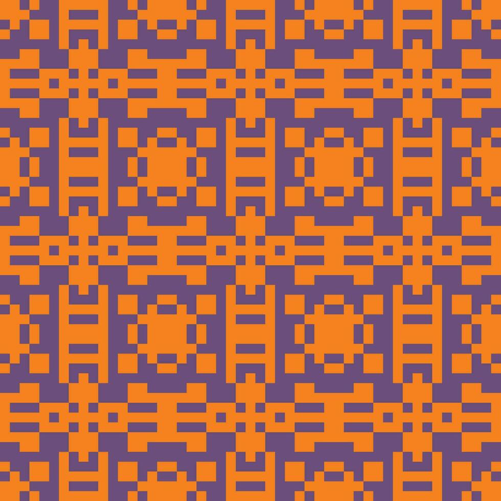 Pixel Kunst nahtlos Muster mit Orange und lila Quadrate vektor