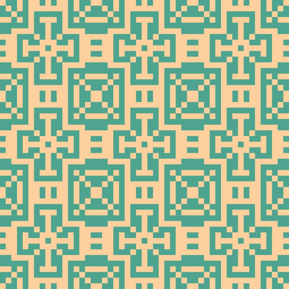 ett abstrakt geometrisk mönster i turkos och beige vektor