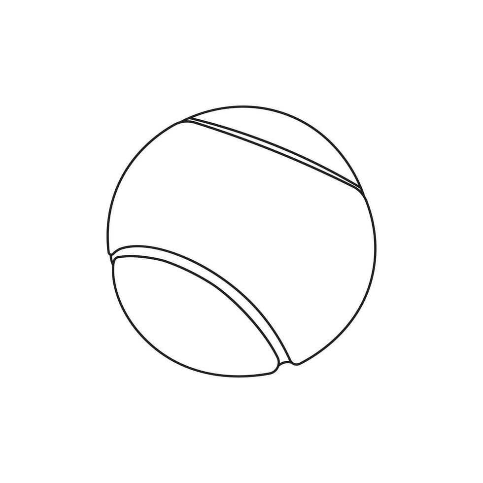 hand dragen barn teckning tecknad serie vektor illustration tennis boll isolerat i klotter stil