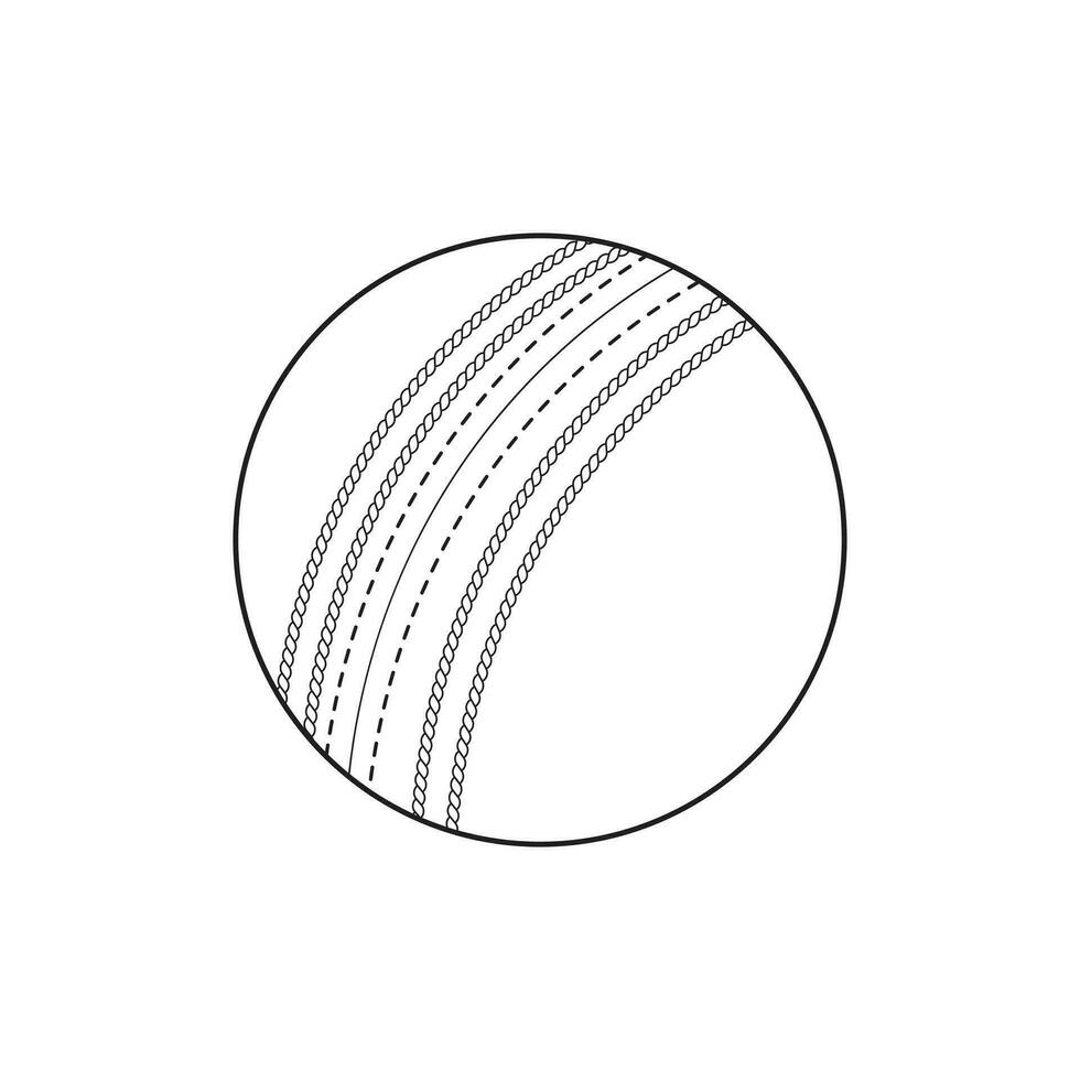 hand dragen barn teckning tecknad serie vektor illustration cricket boll isolerat i klotter stil