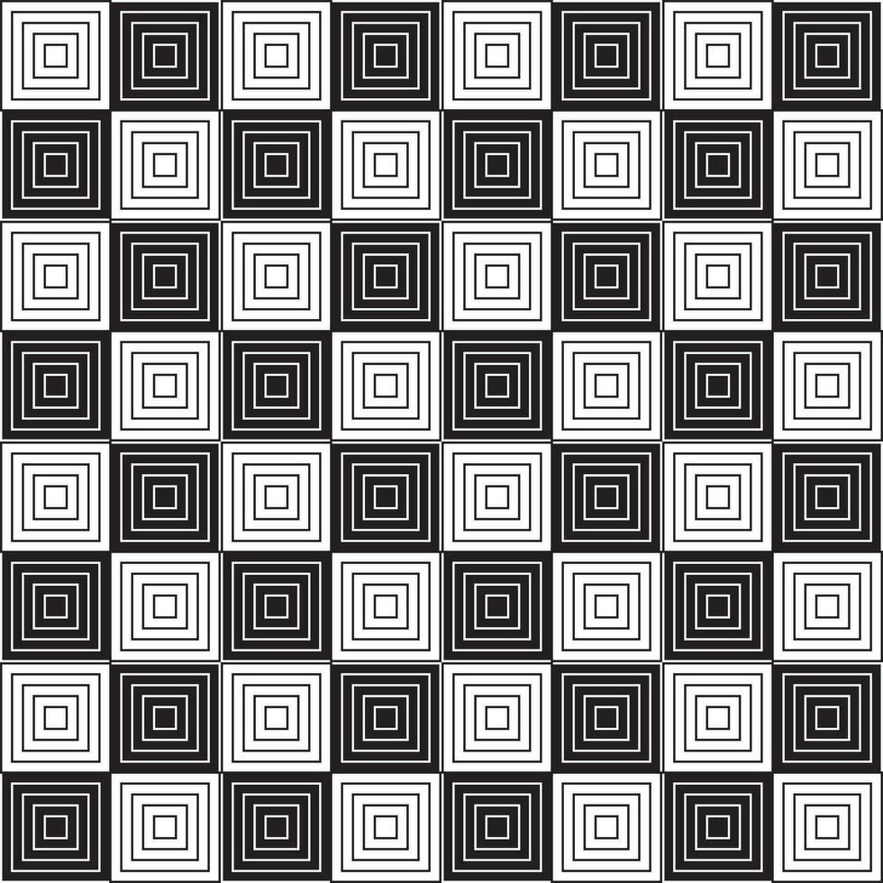 geometrisk sömlös mönster av svart och vit fyrkant Ränder ,vektor illustration abstrakt svartvit bakgrund. vektor