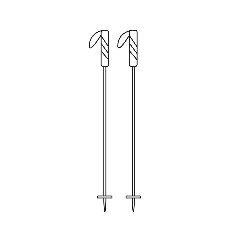 vektor illustration av åka skidor stolpar. isolerat på vit bakgrund.