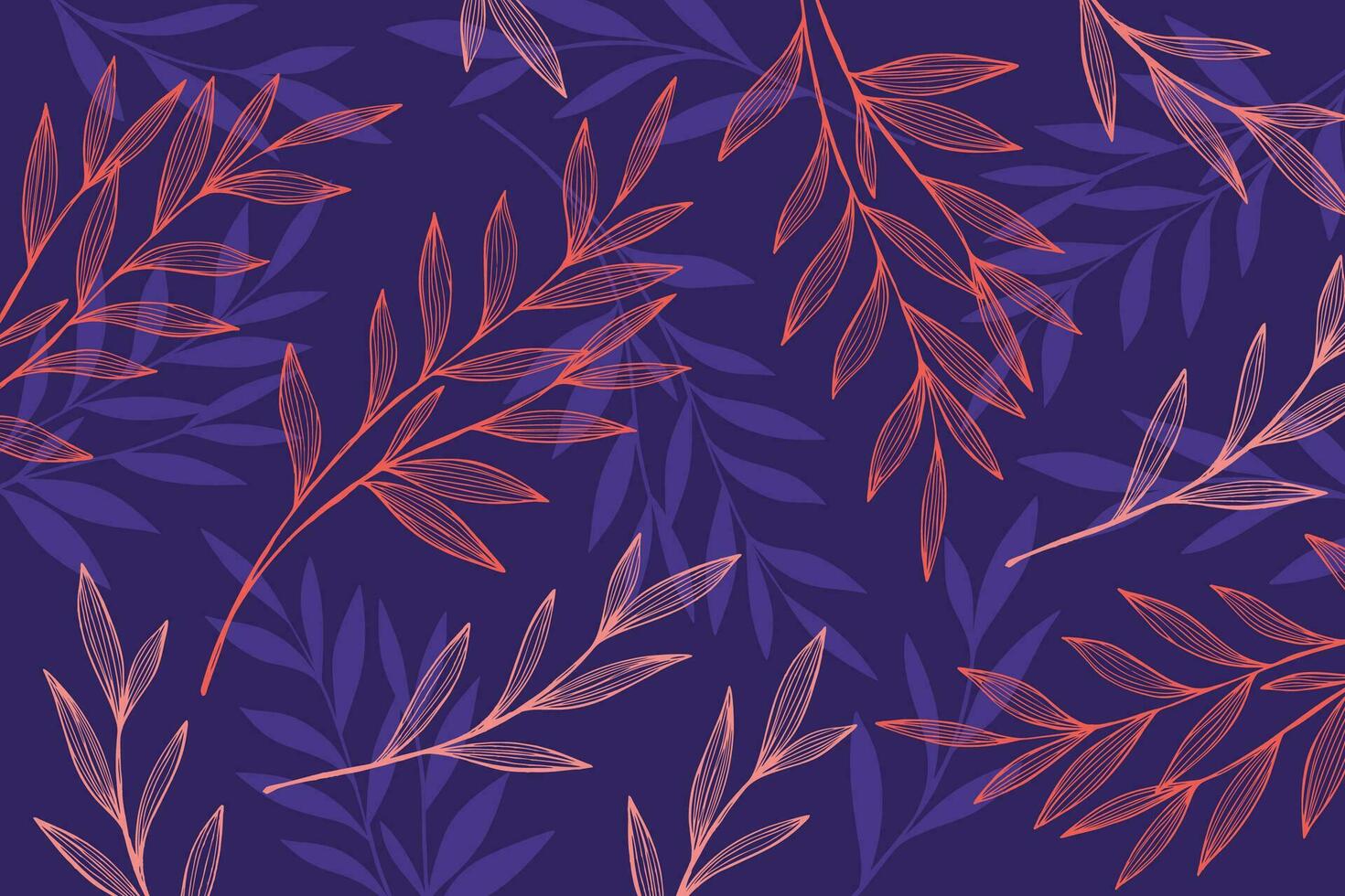 bunt Blätter Muster im Duotone Stil vektor