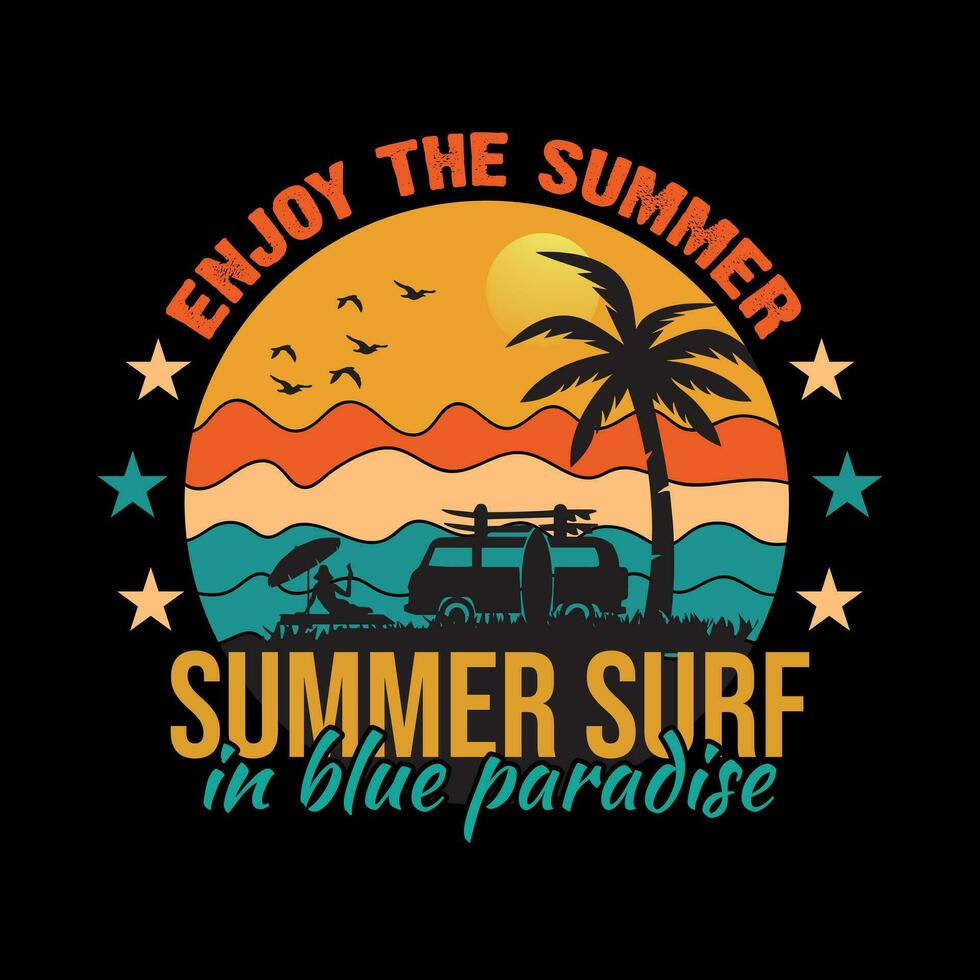Surfen Festival Sommer- Stimmung Banner zum Surfen t Shirt, Sommer- t Hemd Design Vektor Illustration, Sommer- t Shirt, Sommer- Surfen t Hemd