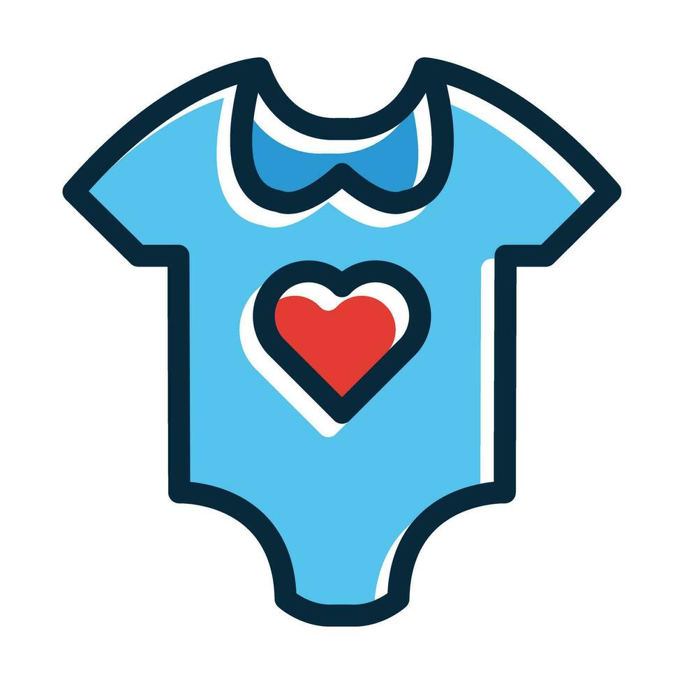 Baby Kleider Vektor dick Linie gefüllt dunkel Farben Symbole zum persönlich und kommerziell verwenden.