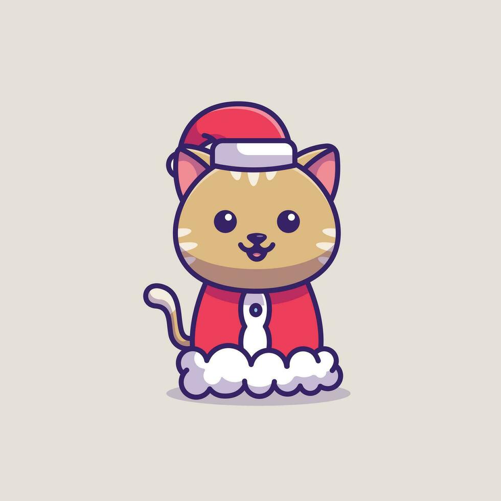 süß Katze Weihnachten Kostüm einfach Karikatur Vektor Illustration Weihnachten Konzept Symbol isoliert