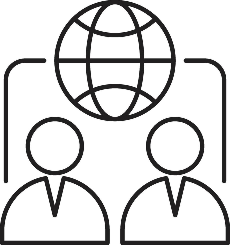 global Geschäft Symbol. global Geschäft Treffen und Zusammenarbeit Symbol vektor
