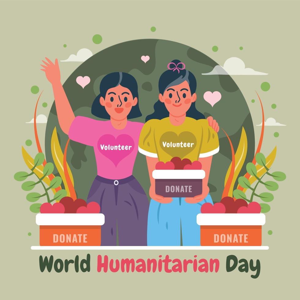 Hintergrundvorlage für den Welttag der humanitären Hilfe vektor