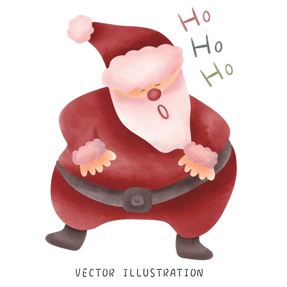 hand dragen santa claus och festlig jul illustration vektor
