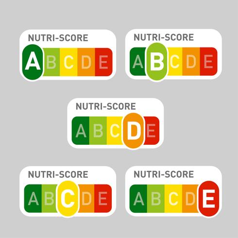 Nutri-Score officiella etiketter vektor